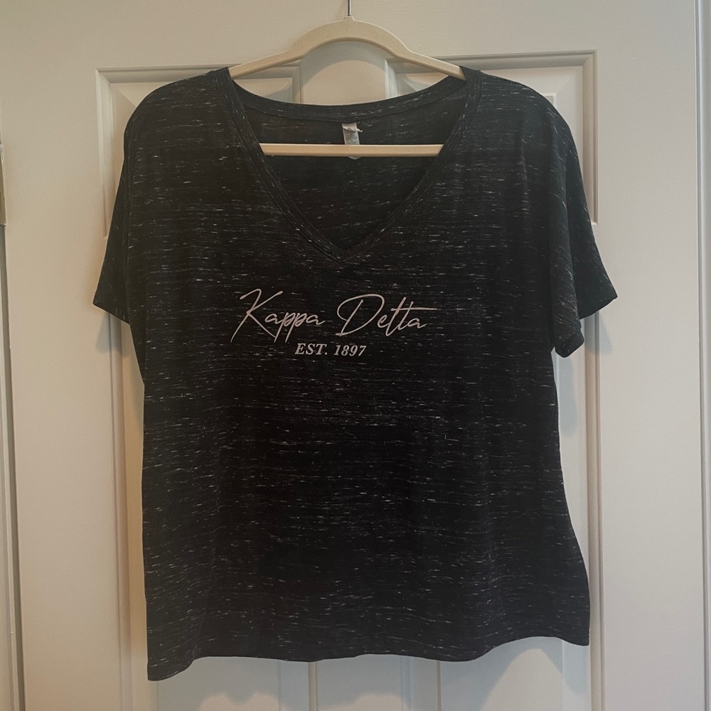 Kappa Delta T-Shirt - Black with White Marble